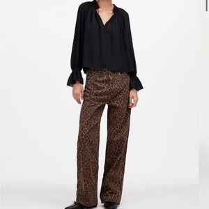 Madewell Low Slung Baggy Jean | Leopard | Size 27